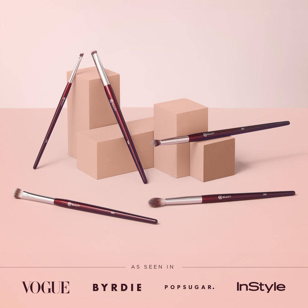 BK BEAUTY - BRUSH SET FOR HOODED OR SMALLER EYES (5PC) - Eyeshadow Brush Set for Blending, Smudging & Defining Eyeshadow and Eyeliner | Premium Eye Makeup Brushes for Precise Application