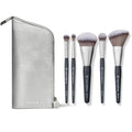 BK BEAUTY BRUSHES - ANGIE HOT & FLASHY Travel Brush Set with Pouch - Foundation Makeup Brushes - Brush for Liquid or Cream Foundations - Under-Eye Concealer | Bronzer, Blush & Highlighter Makeup Brush