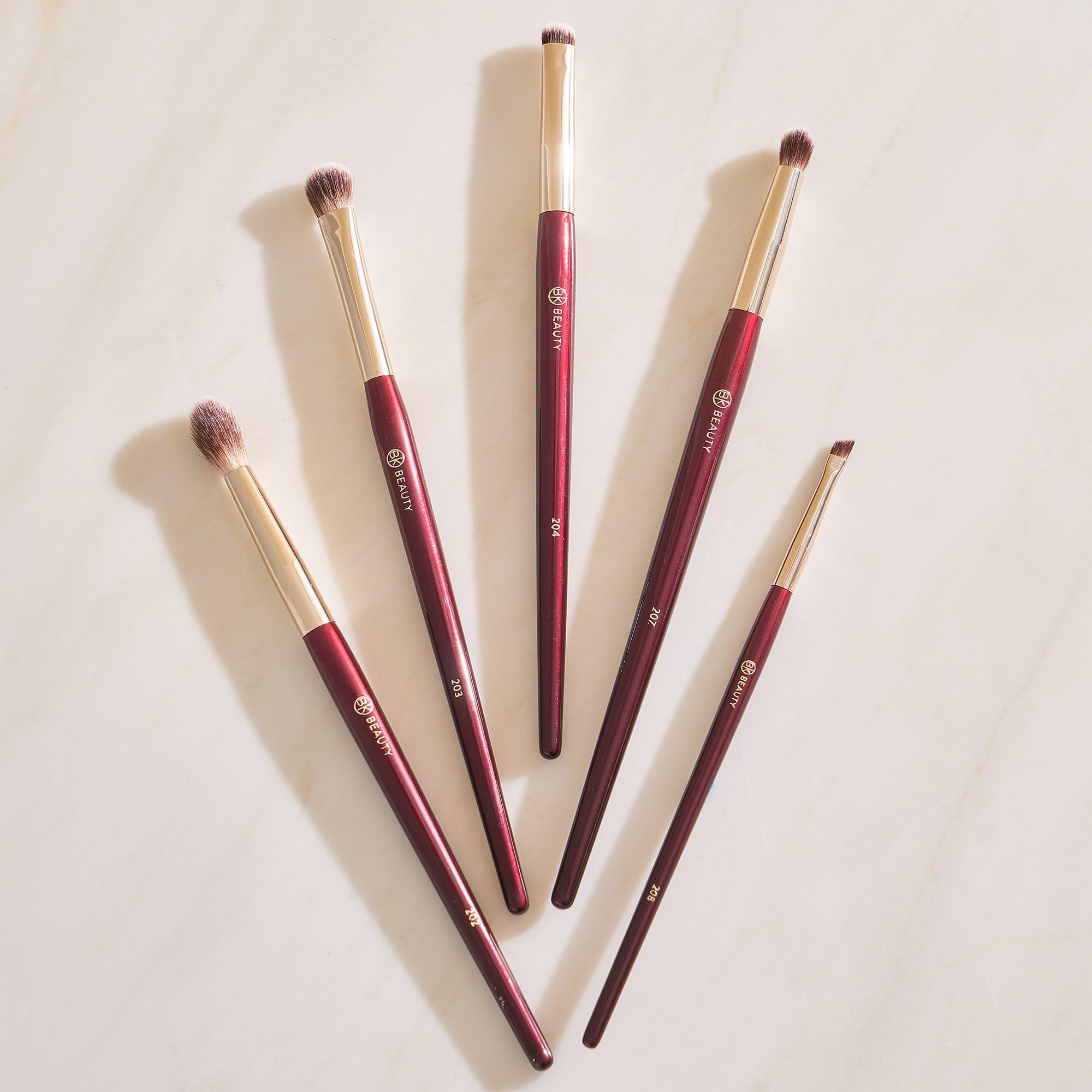 BK BEAUTY - BRUSH SET FOR HOODED OR SMALLER EYES (5PC) - Eyeshadow Brush Set for Blending, Smudging & Defining Eyeshadow and Eyeliner | Premium Eye Makeup Brushes for Precise Application