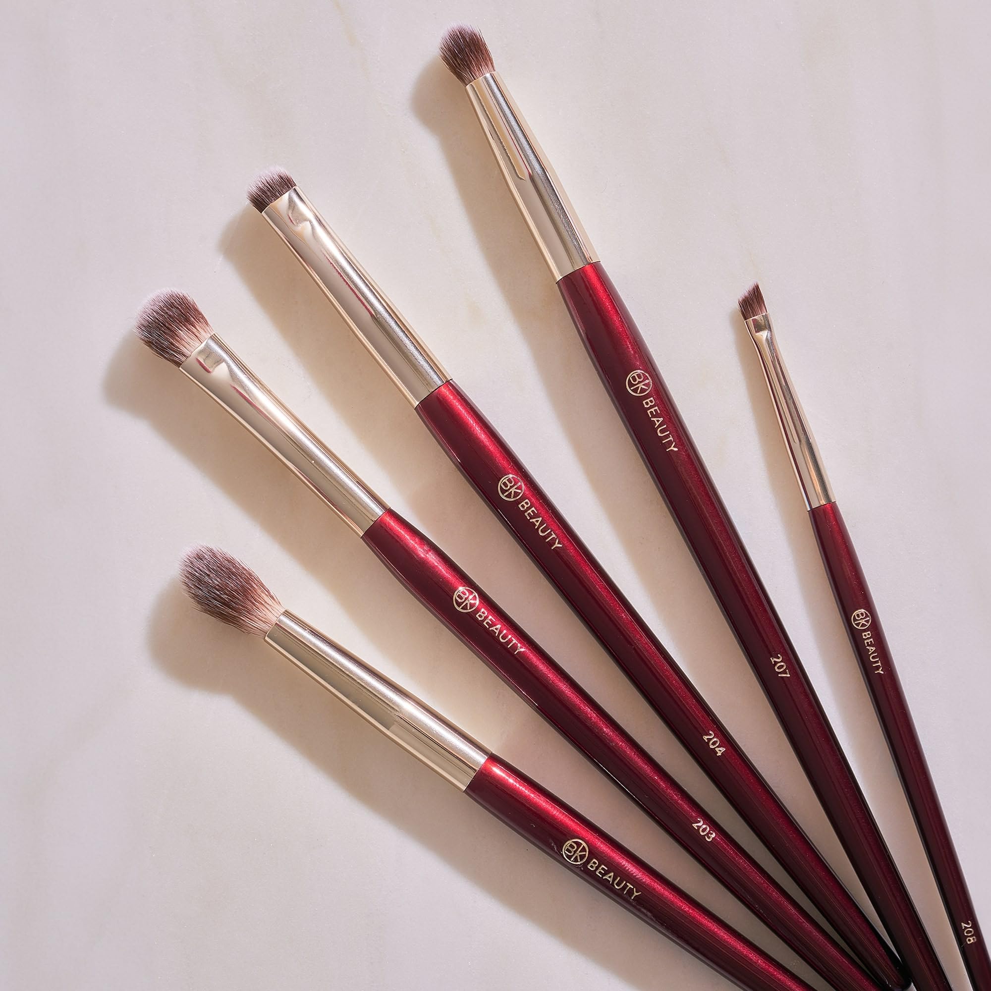 BK BEAUTY - BRUSH SET FOR HOODED OR SMALLER EYES (5PC) - Eyeshadow Brush Set for Blending, Smudging & Defining Eyeshadow and Eyeliner | Premium Eye Makeup Brushes for Precise Application