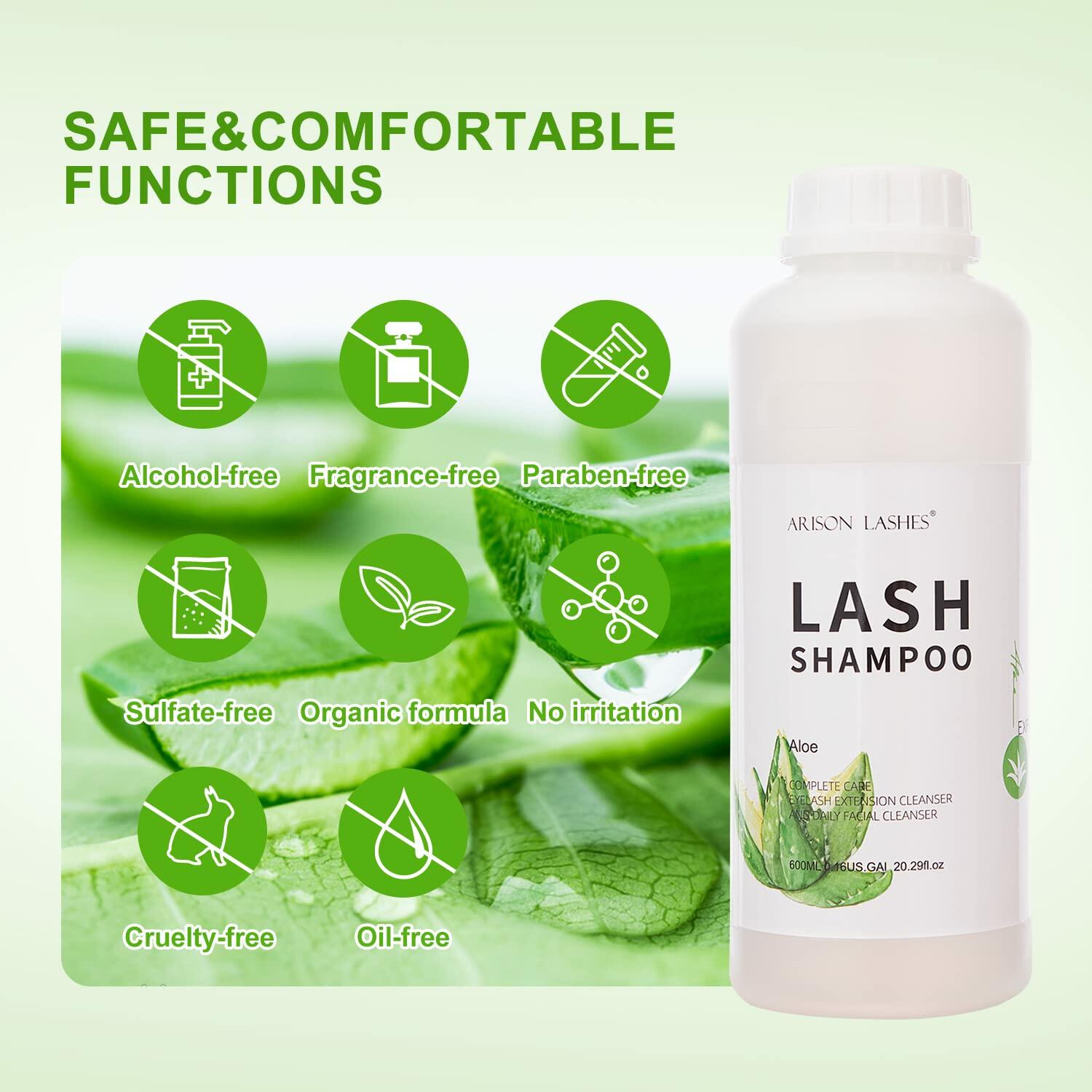 Arison Lash Extension Shampoo 150ml with Brush Gentle Eyelid Cleanser